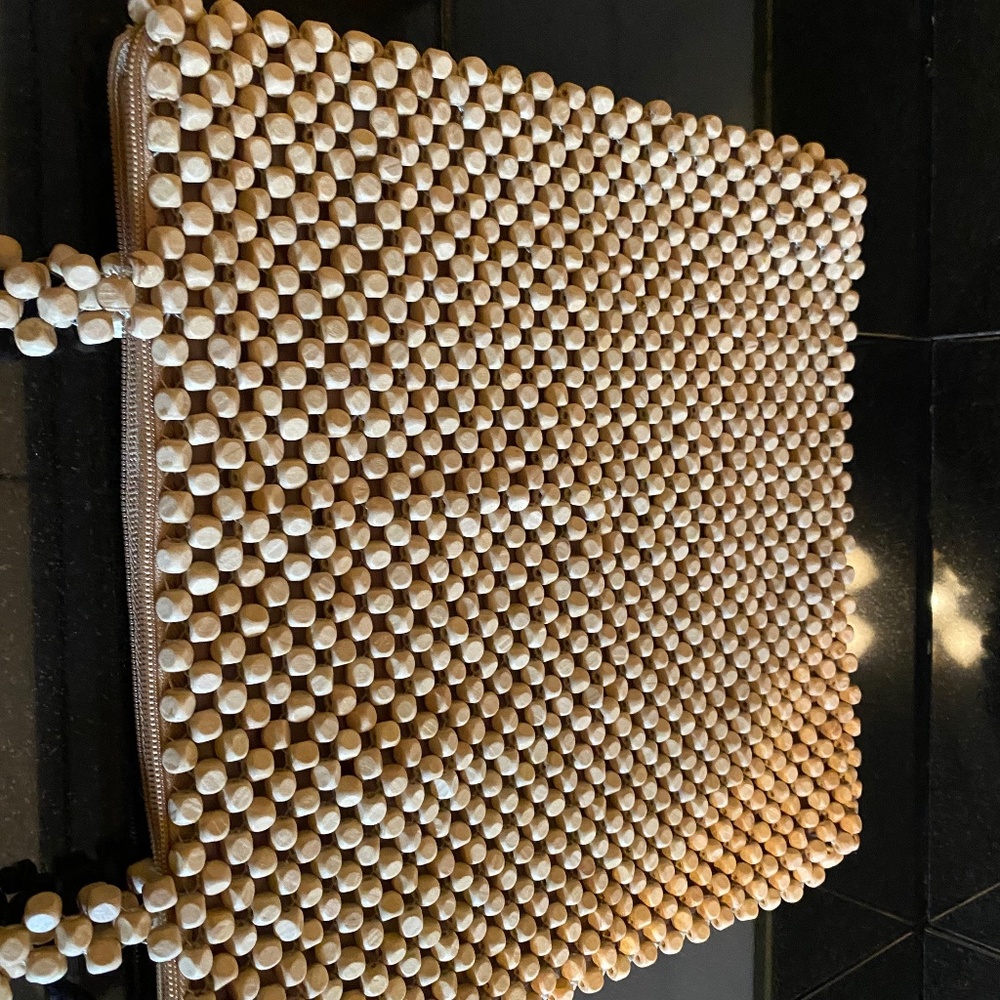 ACORO Natural  WOOD Beaded Bag
